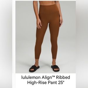 Lululemon ribbed align leggings 25” in roasted brown